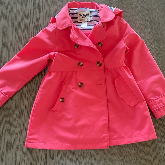 OshKosh B'Gosh girls Hooded Trench Coat 6x - Picture 2 of 4